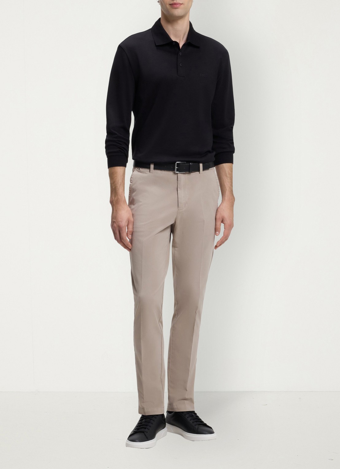 BOSS H-Kaiton1 slim fit chino met steekzakken - voorkant 9 open beige-294 / beige