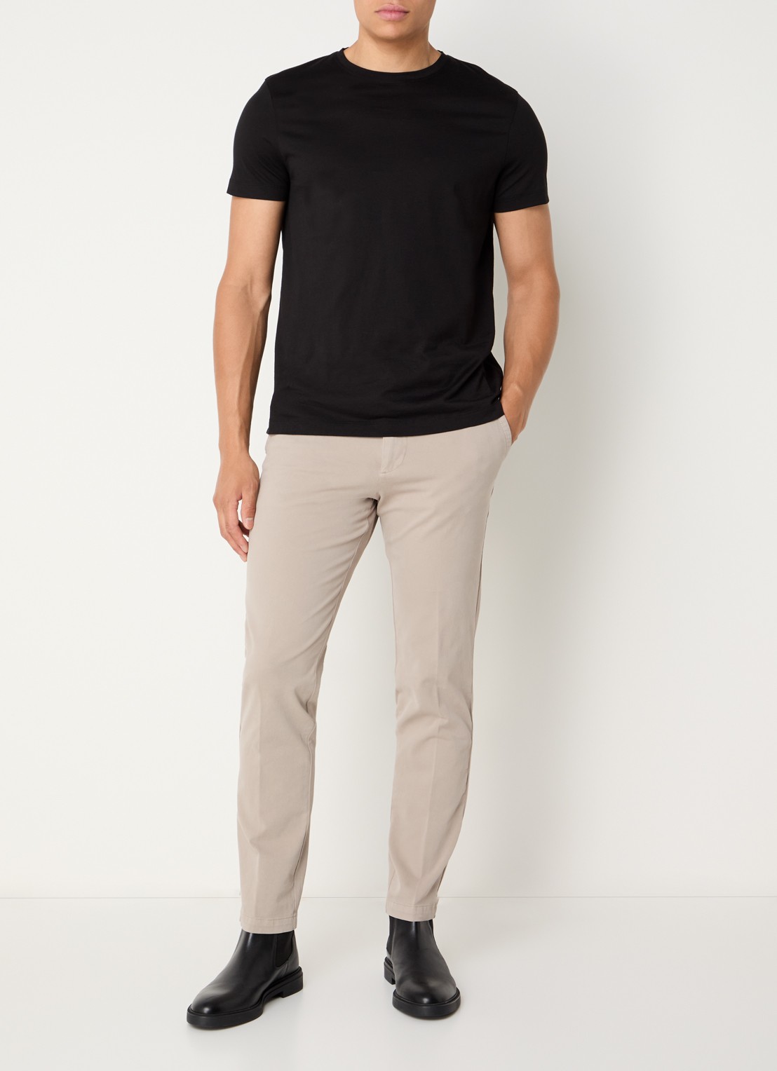 BOSS H-Kaiton1 slim fit chino met steekzakken - voorkant 2 open beige-294 / beige