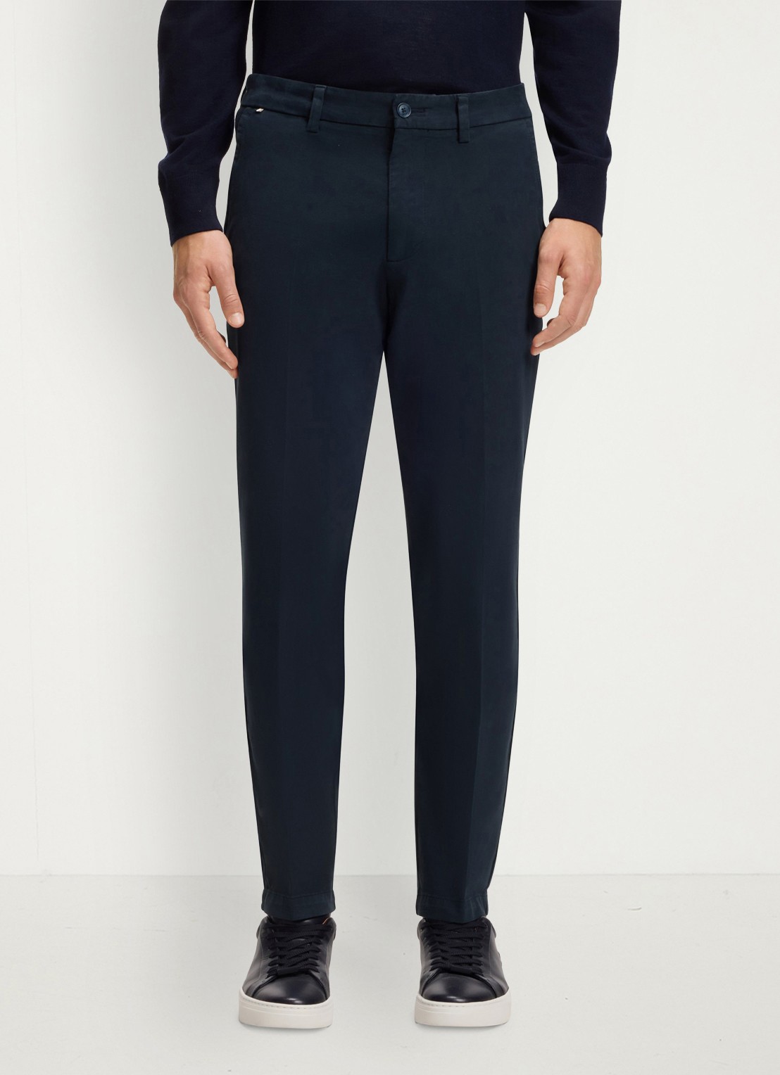 BOSS H-Kaiton1 slim fit chino met steekzakken - detail dark blue-404 / blauw
