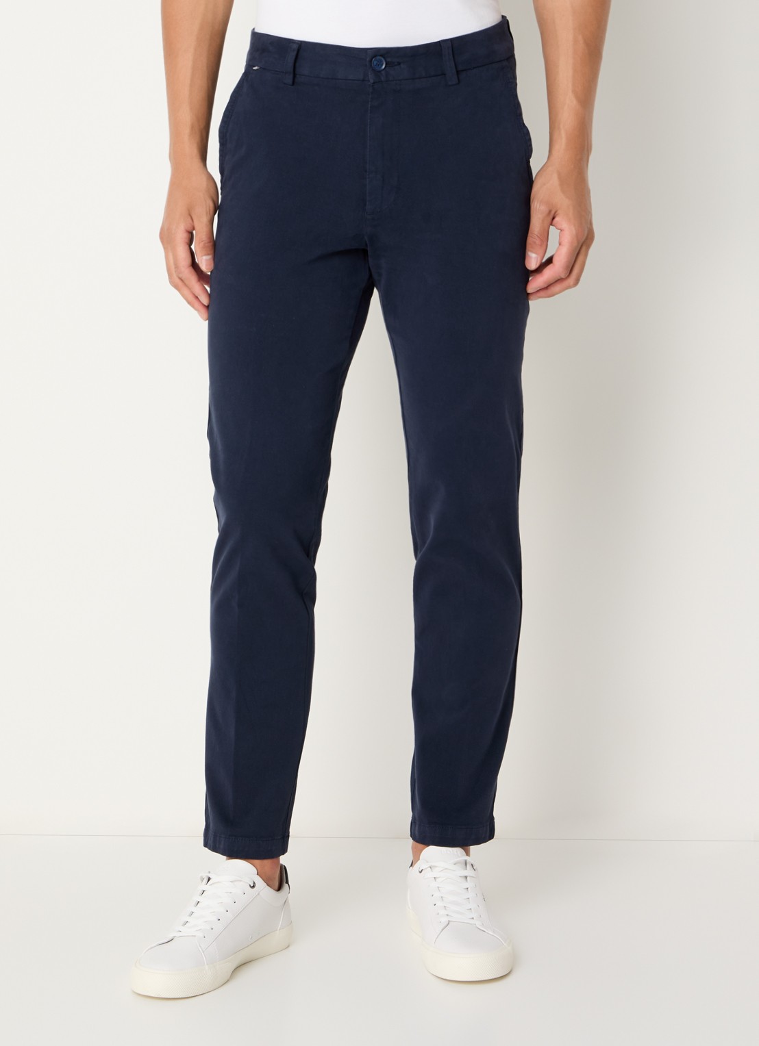BOSS H-Kaiton1 slim fit chino met steekzakken - detail 2 dark blue-404 / blauw