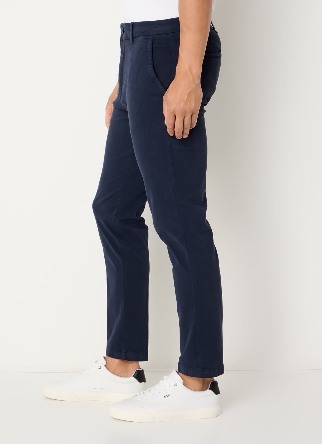 BOSS H-Kaiton1 slim fit chino met steekzakken - detail 3 dark blue-404 / blauw