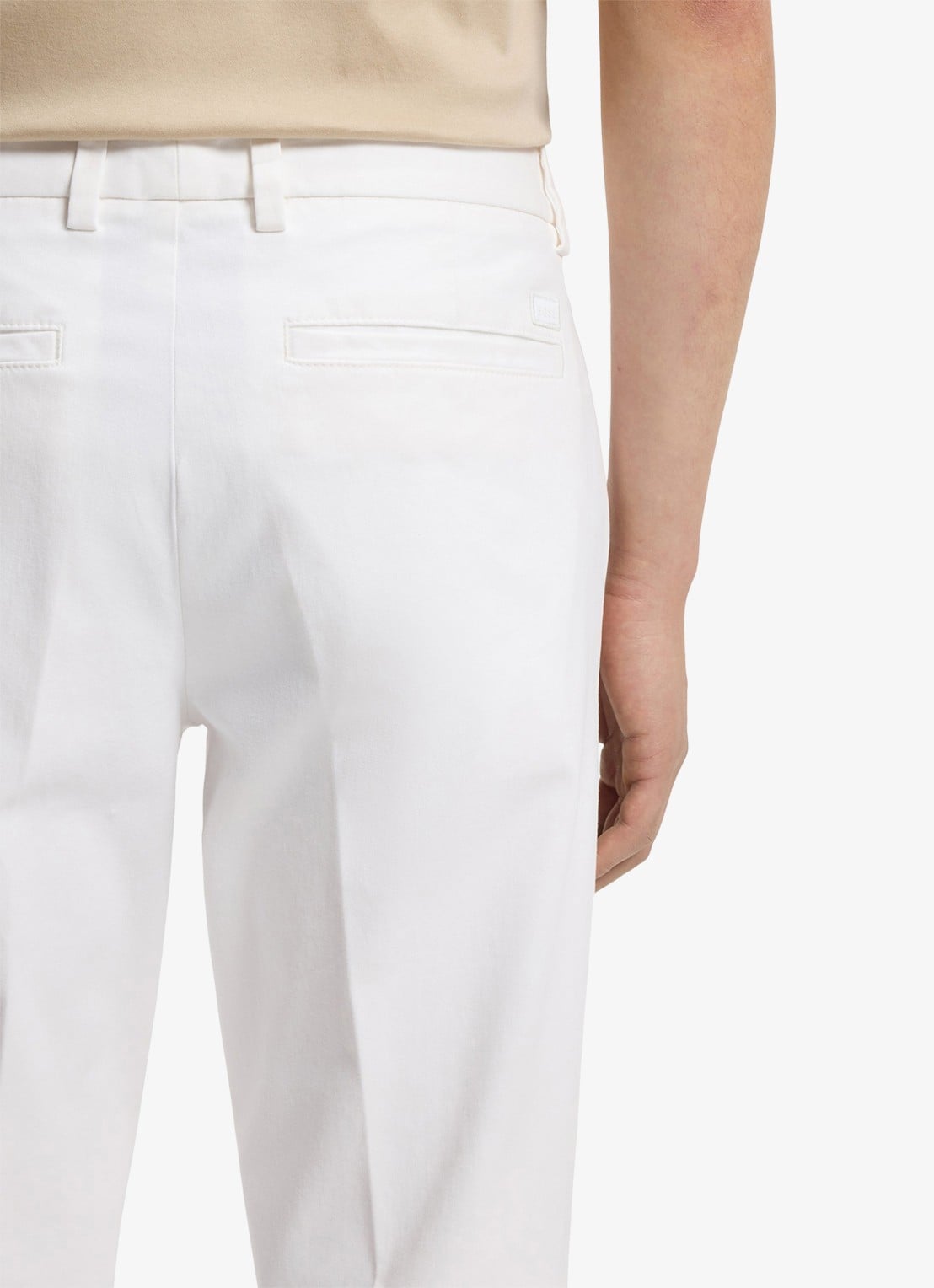 BOSS H-Kaiton1 slim fit chino met steekzakken - detail 2 white-100 / wit