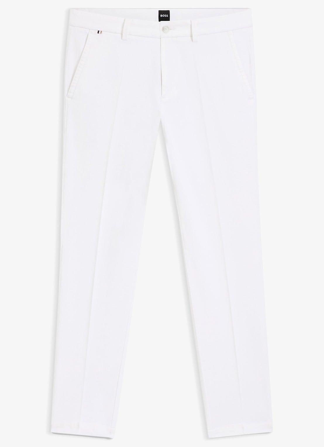BOSS H-Kaiton1 slim fit chino met steekzakken - voorkant 4 white-100 / wit