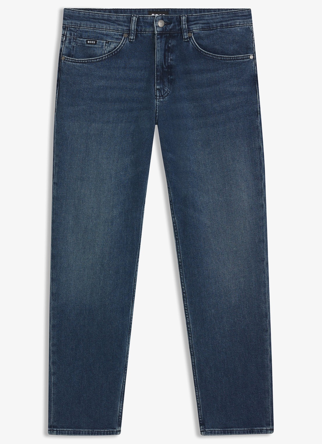 BOSS H-Re.Maine slim fit jeans met medium wassing - voorkant indigo