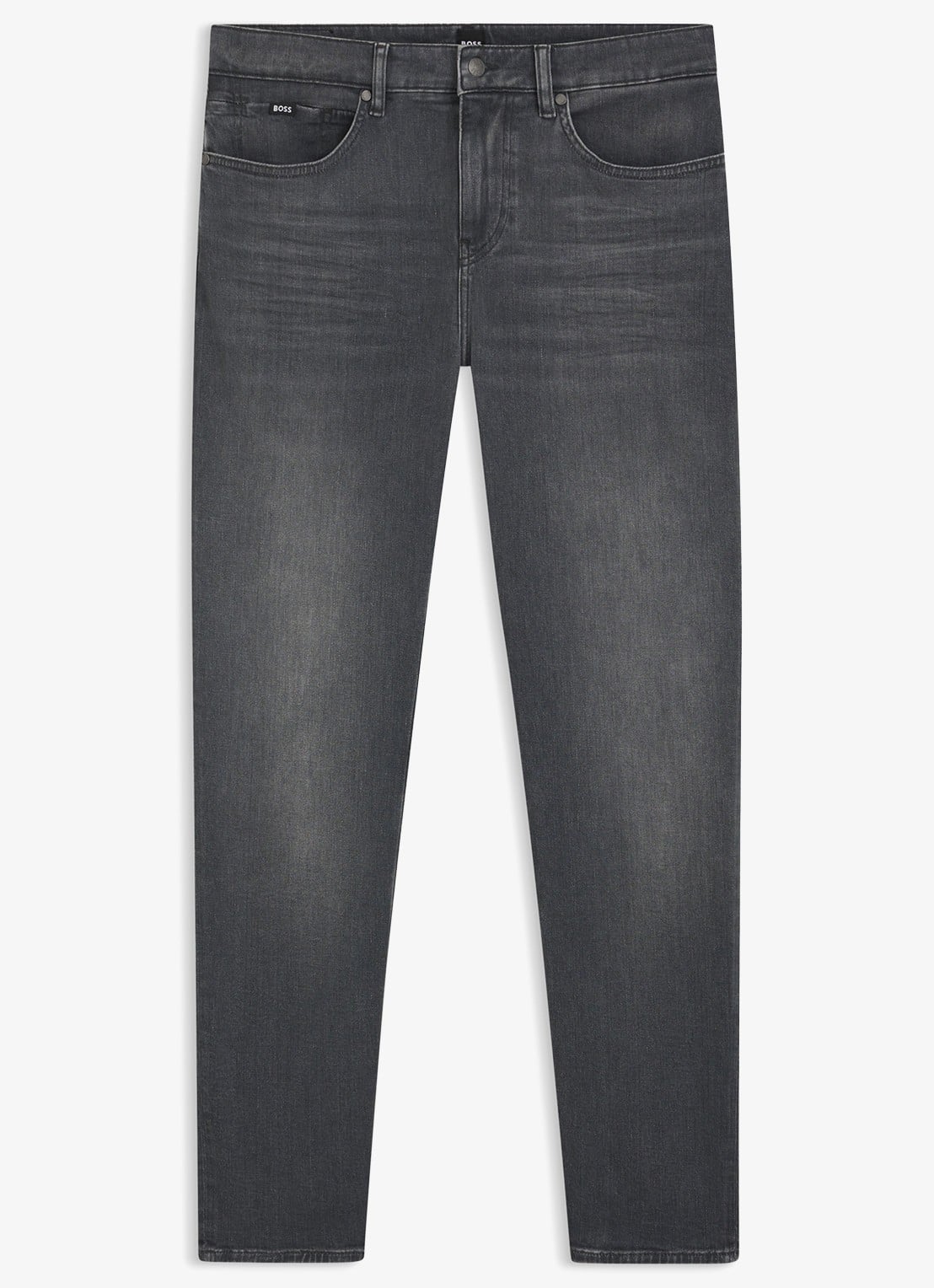 BOSS H-Re.Maine straight leg jeans met gekleurde wassing - voorkant middengrijs
