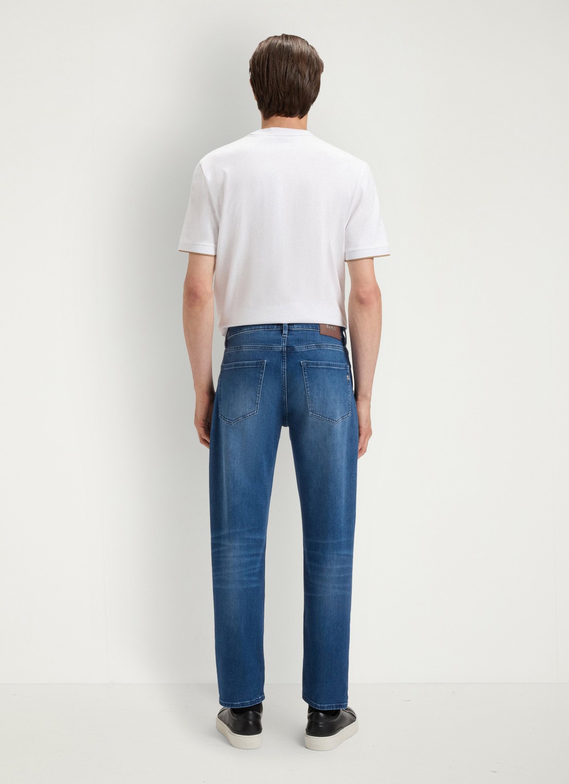 BOSS H-Re.Maine straight leg jeans met medium wassing - achterkant 5 indigo