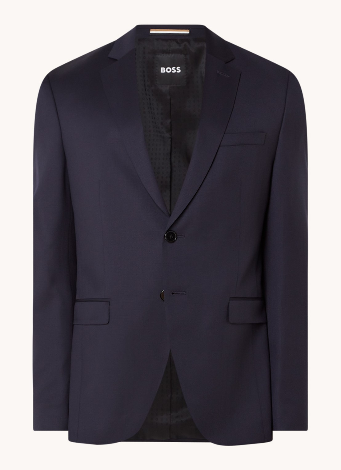 BOSS H-Reymond slim fit colbert van scheerwol - voorkant 6 donkerblauw