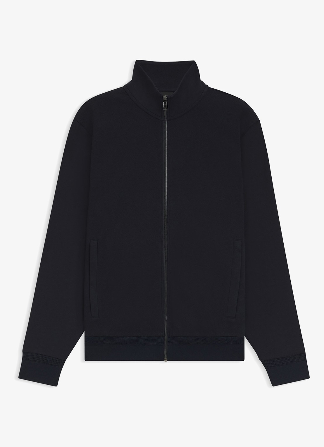BOSS H-Shepherd sweatvest met steekzakken  - voorkant 4 donkerblauw