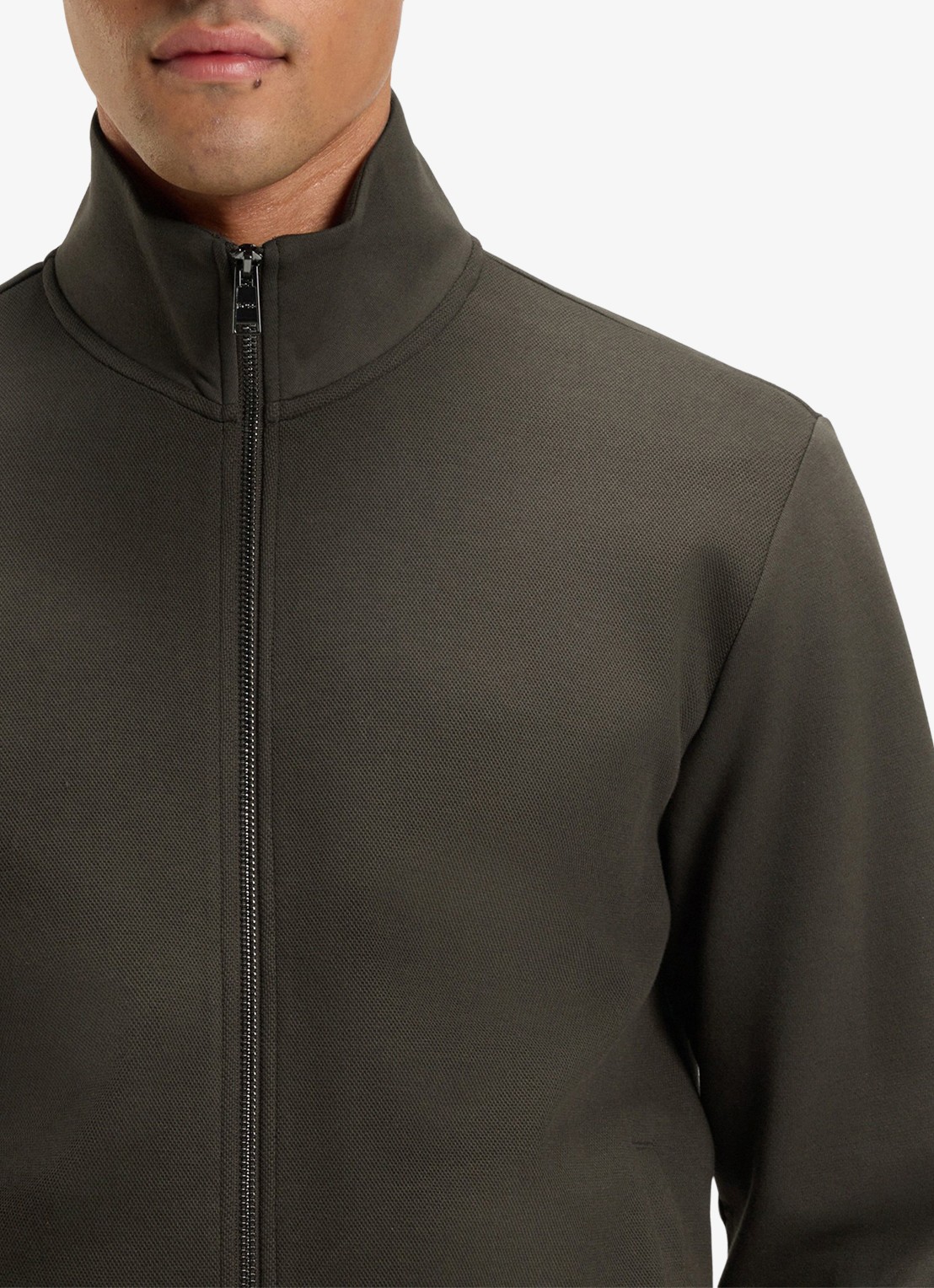 BOSS H-Shepherd sweatvest met steekzakken  - detail 2 groen