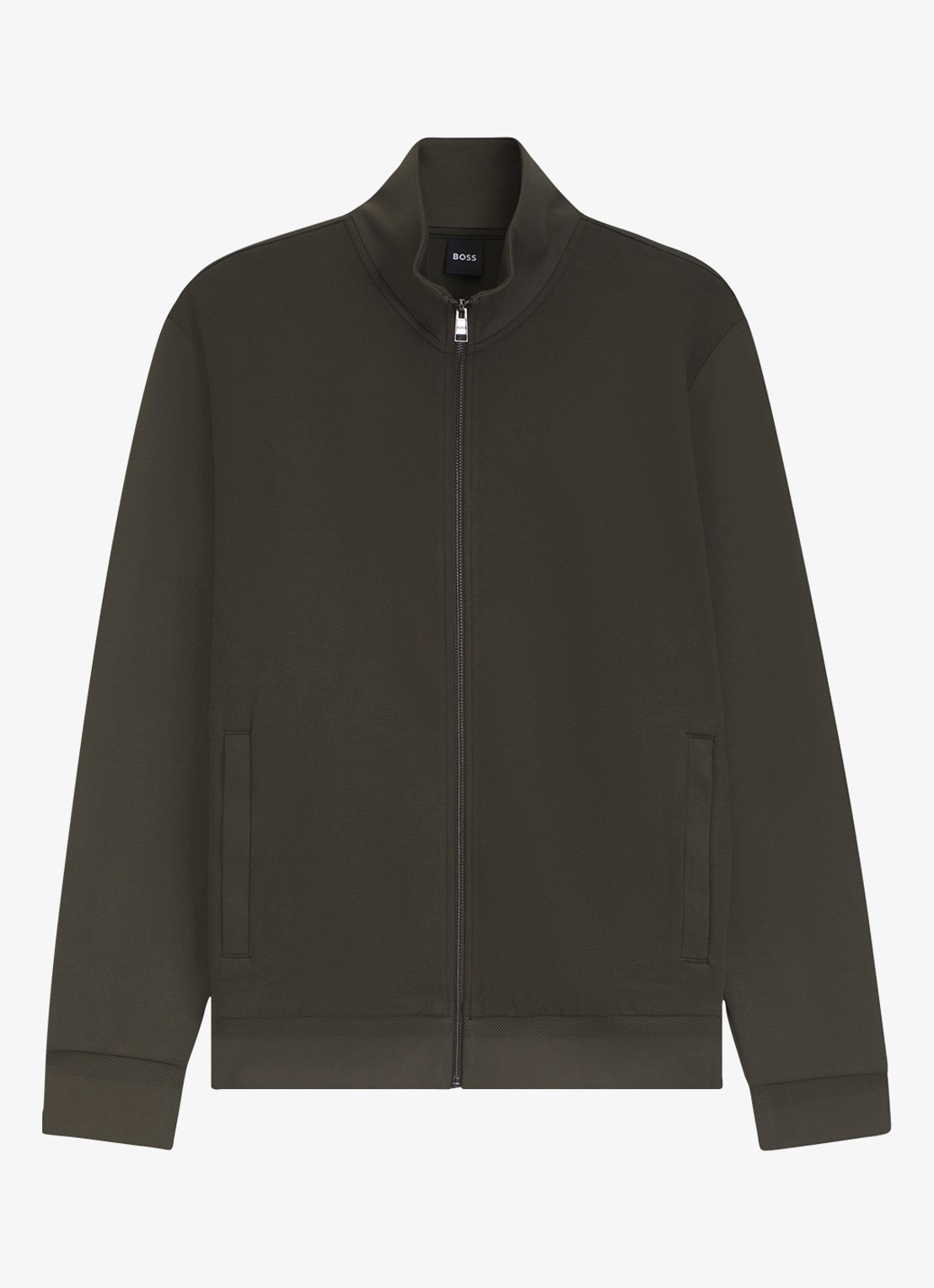 BOSS H-Shepherd sweatvest met steekzakken  - voorkant 4 groen