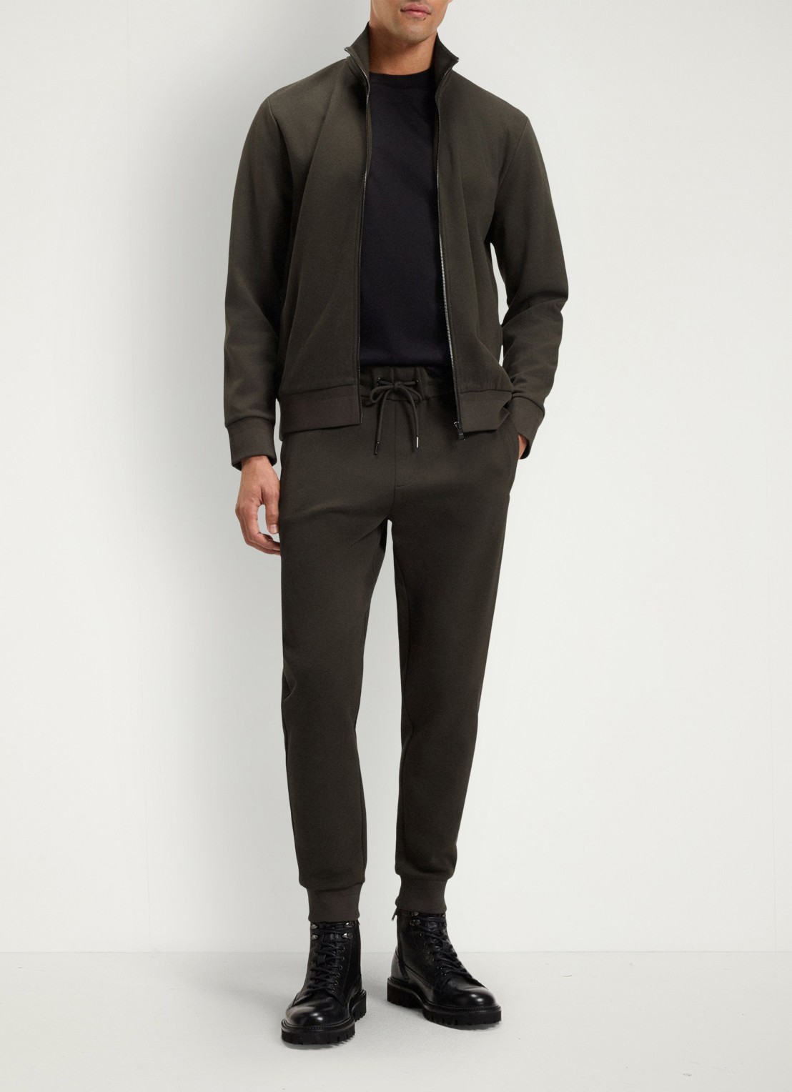 BOSS H-Shepherd sweatvest met steekzakken  - voorkant 5 groen