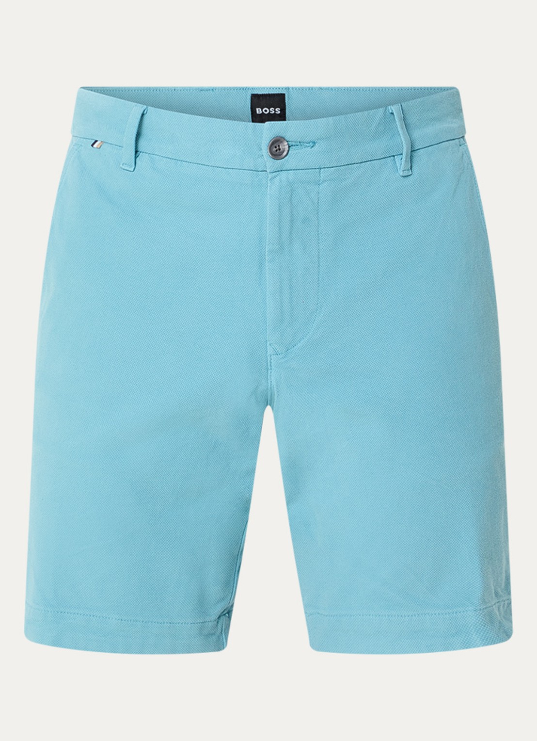 BOSS H-Slice slim fit korte chino met steekzakken - voorkant 2 zeegroen