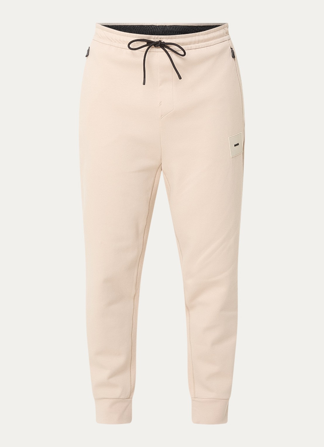 BOSS Hadiko tapered fit joggingbroek met logo - voorkant 3 beige