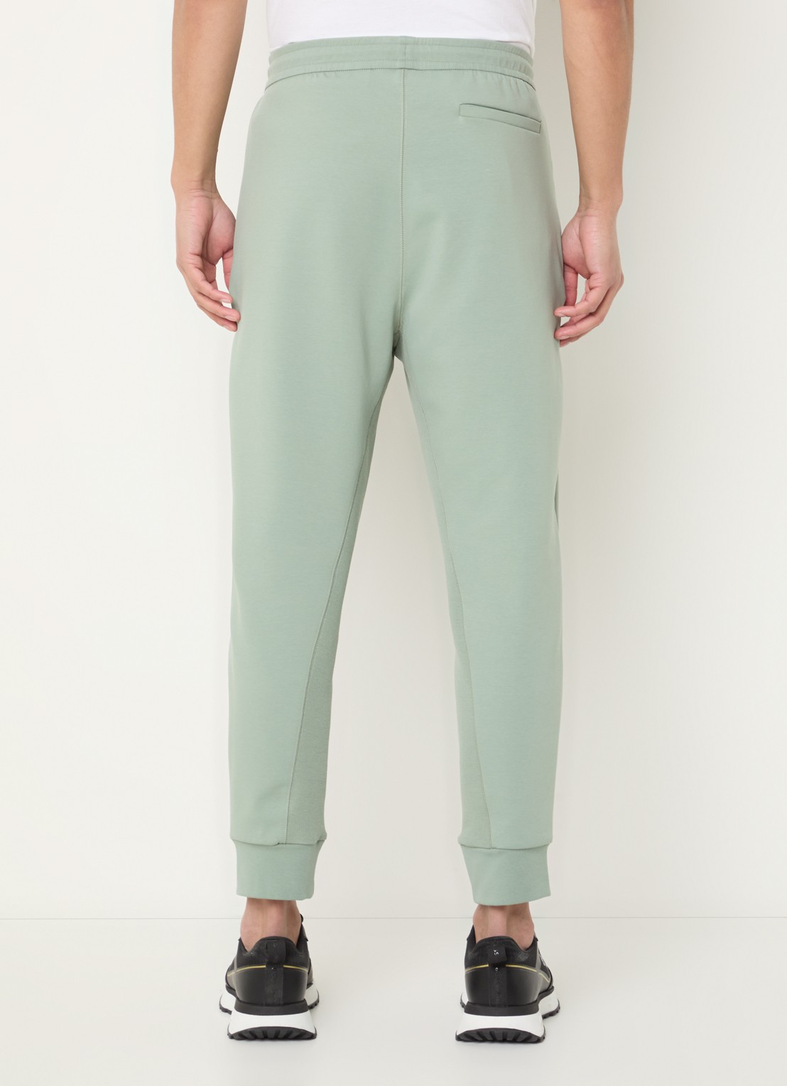 BOSS Hadiko tapered fit joggingbroek met logo - achterkant lindegroen