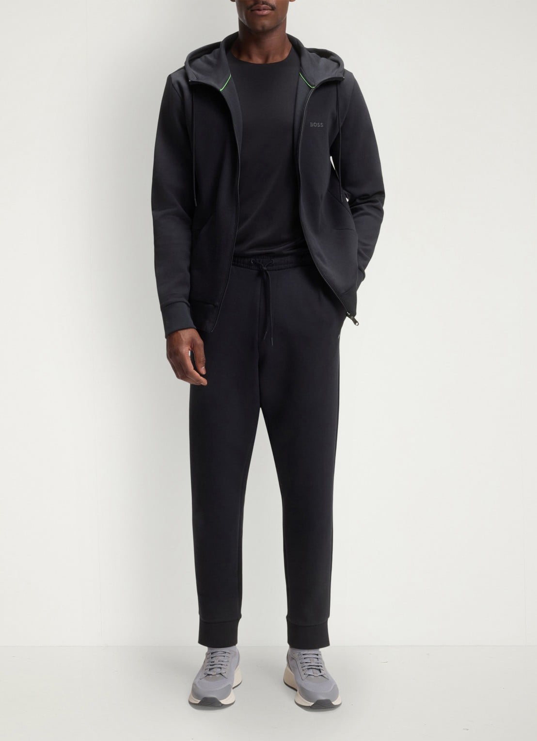 BOSS Hadiko tapered fit joggingbroek met steekzakken - voorkant 5 blauw