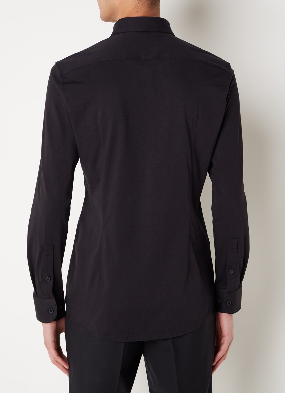BOSS Hank slim fit overhemd met stretch - achterkant 3 zwart