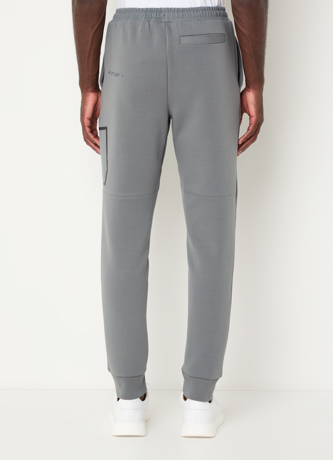 BOSS Hariq tapered joggingbroek met ritszak - achterkant 5 grijs