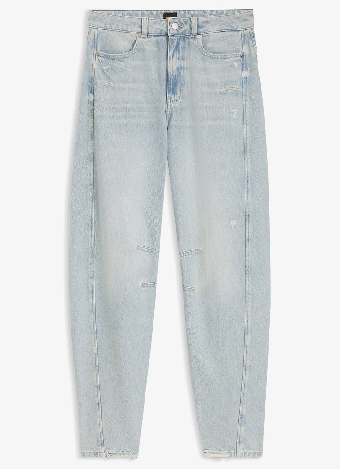 BOSS High waist balloon fit jeans met lichte wassing - voorkant 5 denim