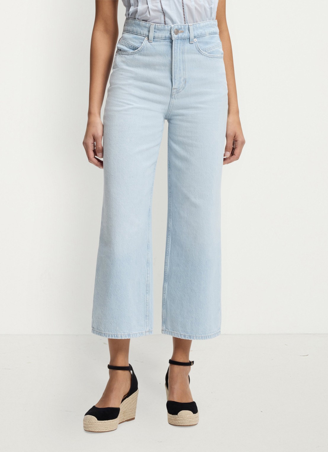 BOSS High waist cropped jeans met lichte wassing  - detail 3 indigo