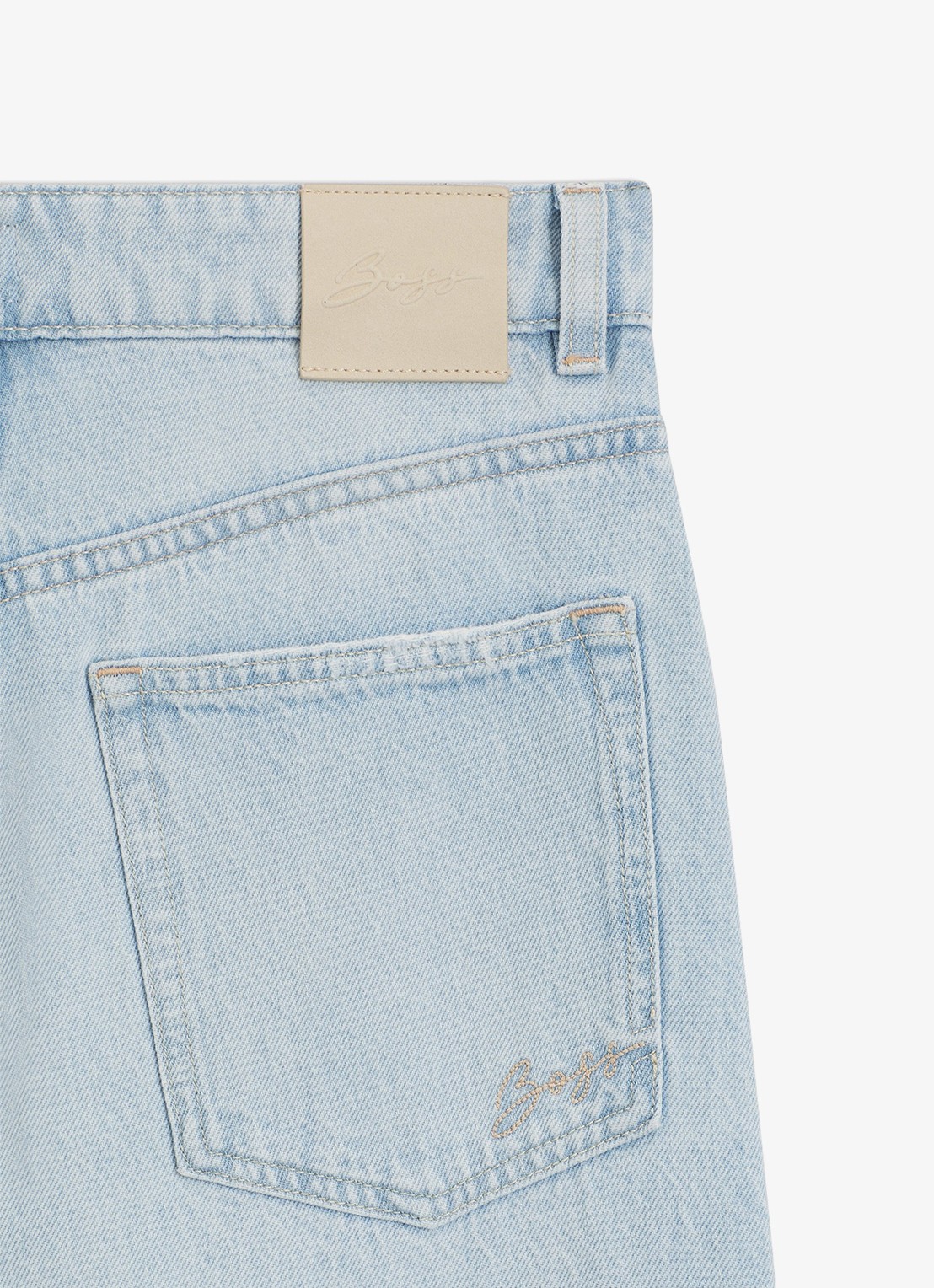 BOSS High waist cropped jeans met lichte wassing  - detail 5 indigo