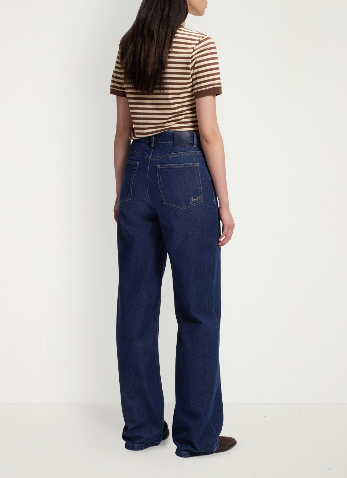 BOSS High waist flared jeans met medium wassing - achterkant 7 medium blue-428 / blauw