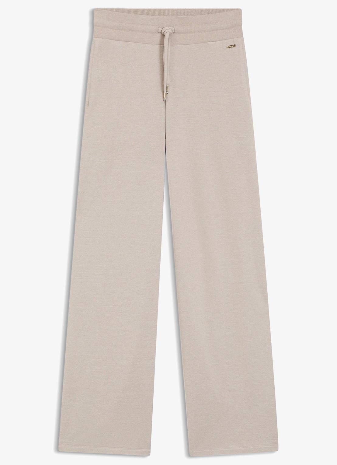 BOSS High waist loose fit joggingbroek met steekzakken - voorkant 2 beige