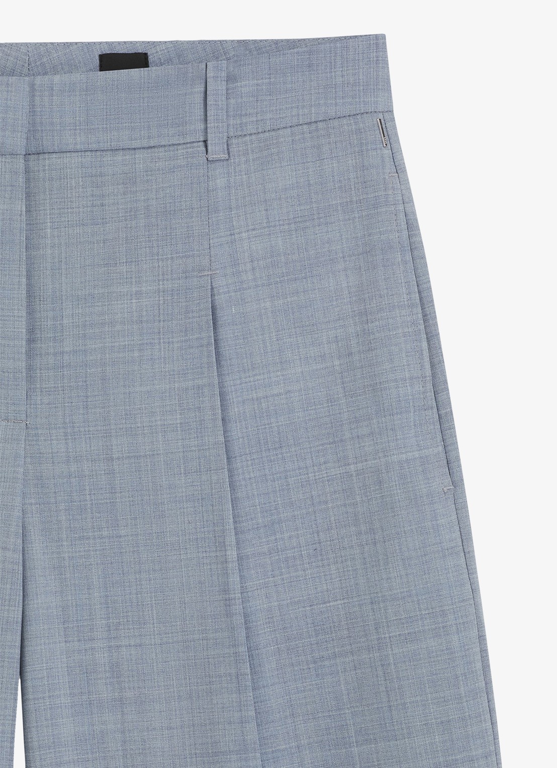 BOSS High waist loose fit pantalon van wol - detail 4 blauw