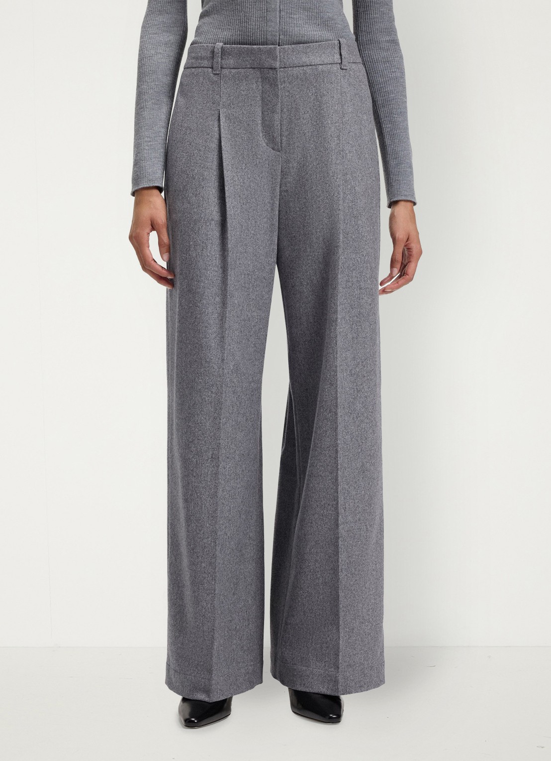 BOSS High waist regular fit pantalon met paspelzak - detail light/pastel grey-058 / grijs