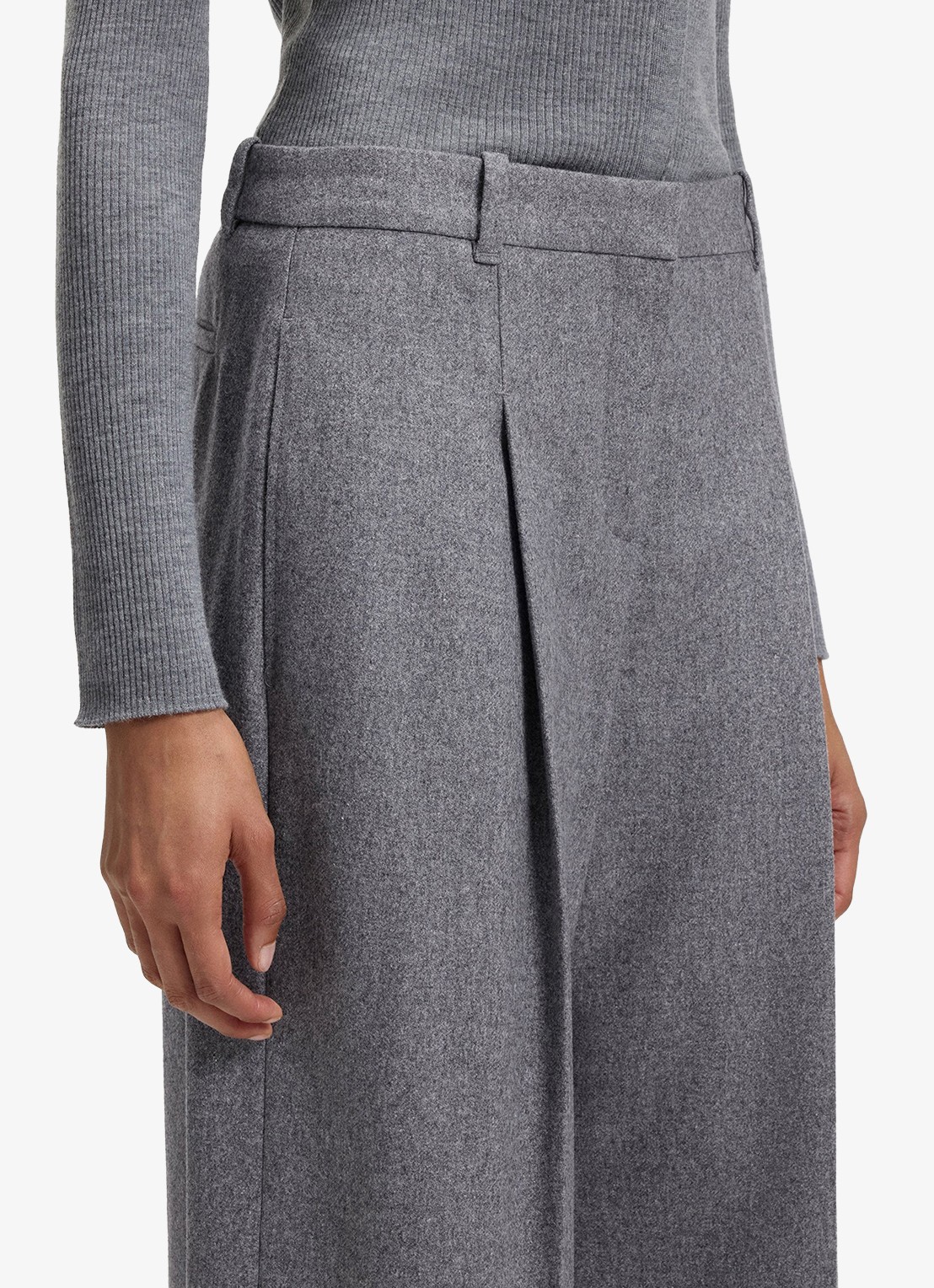 BOSS High waist regular fit pantalon met paspelzak - detail 2 light/pastel grey-058 / grijs