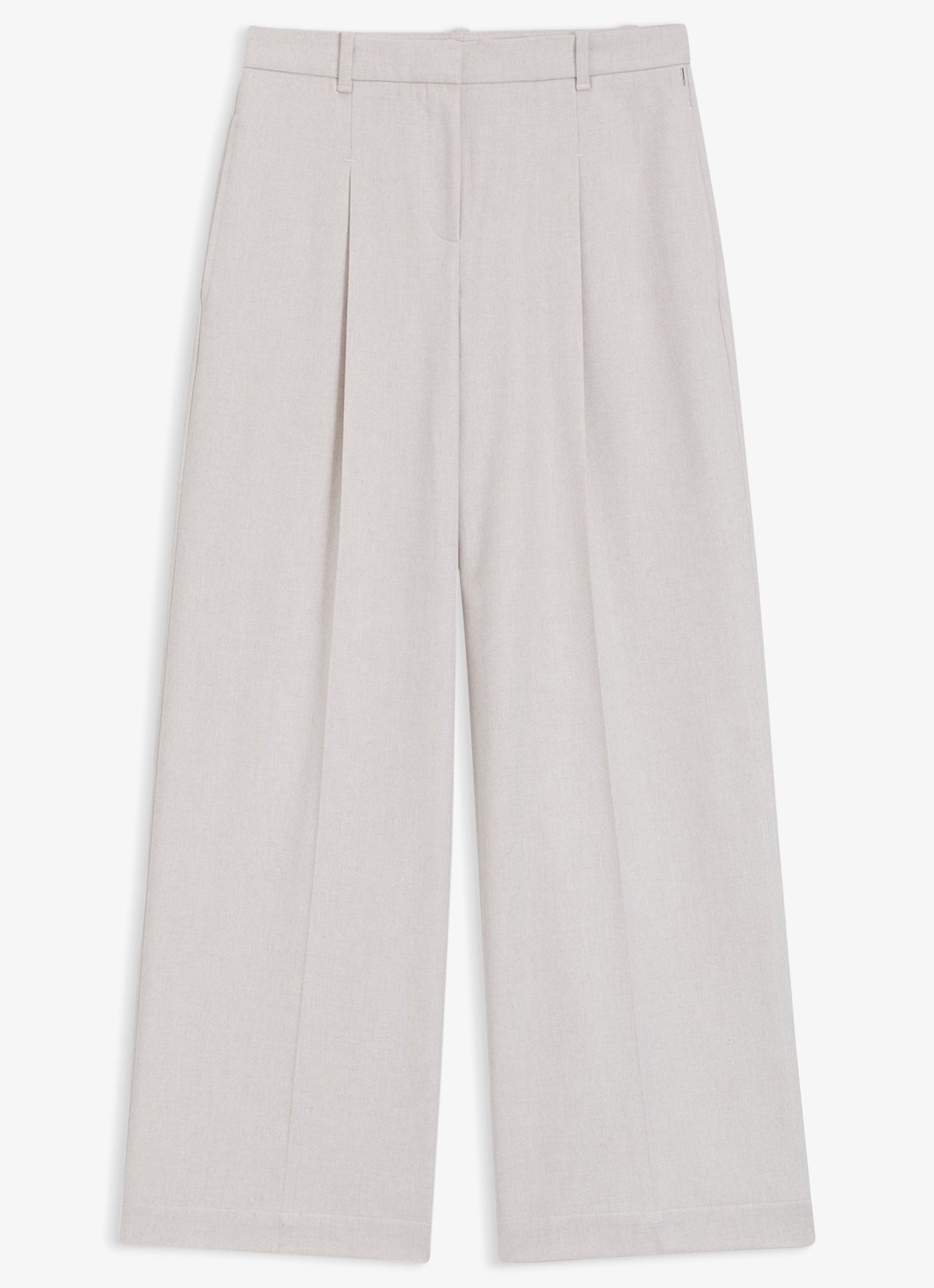 BOSS High waist regular fit pantalon met paspelzak - voorkant 5 creme