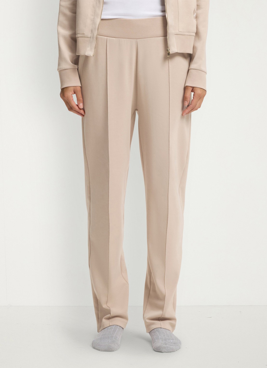 BOSS High waist straight fit joggingbroek met steekzakken - detail 4 light beige-270 / beige