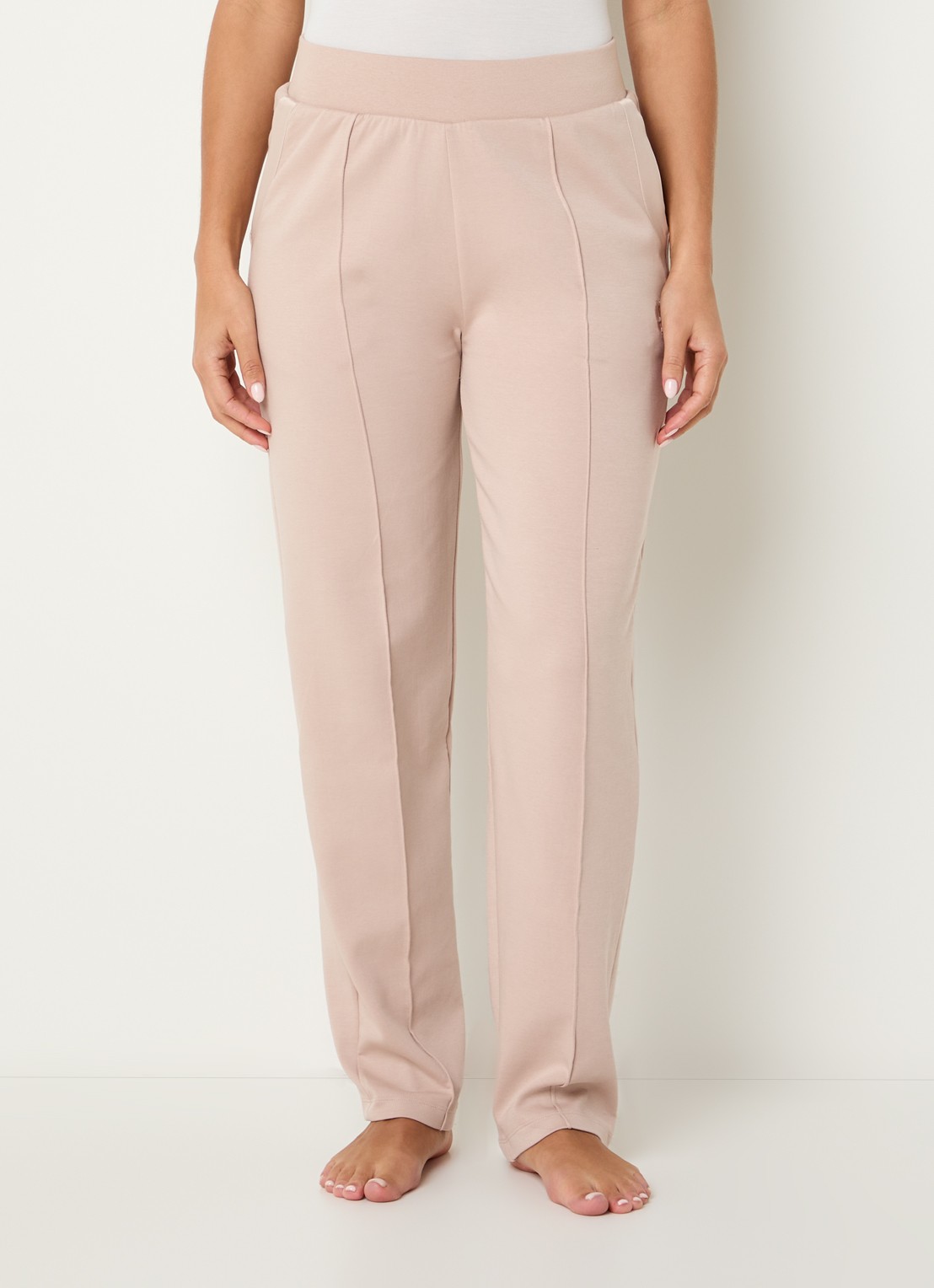 BOSS High waist straight fit joggingbroek met steekzakken - detail 6 light beige-270 / beige
