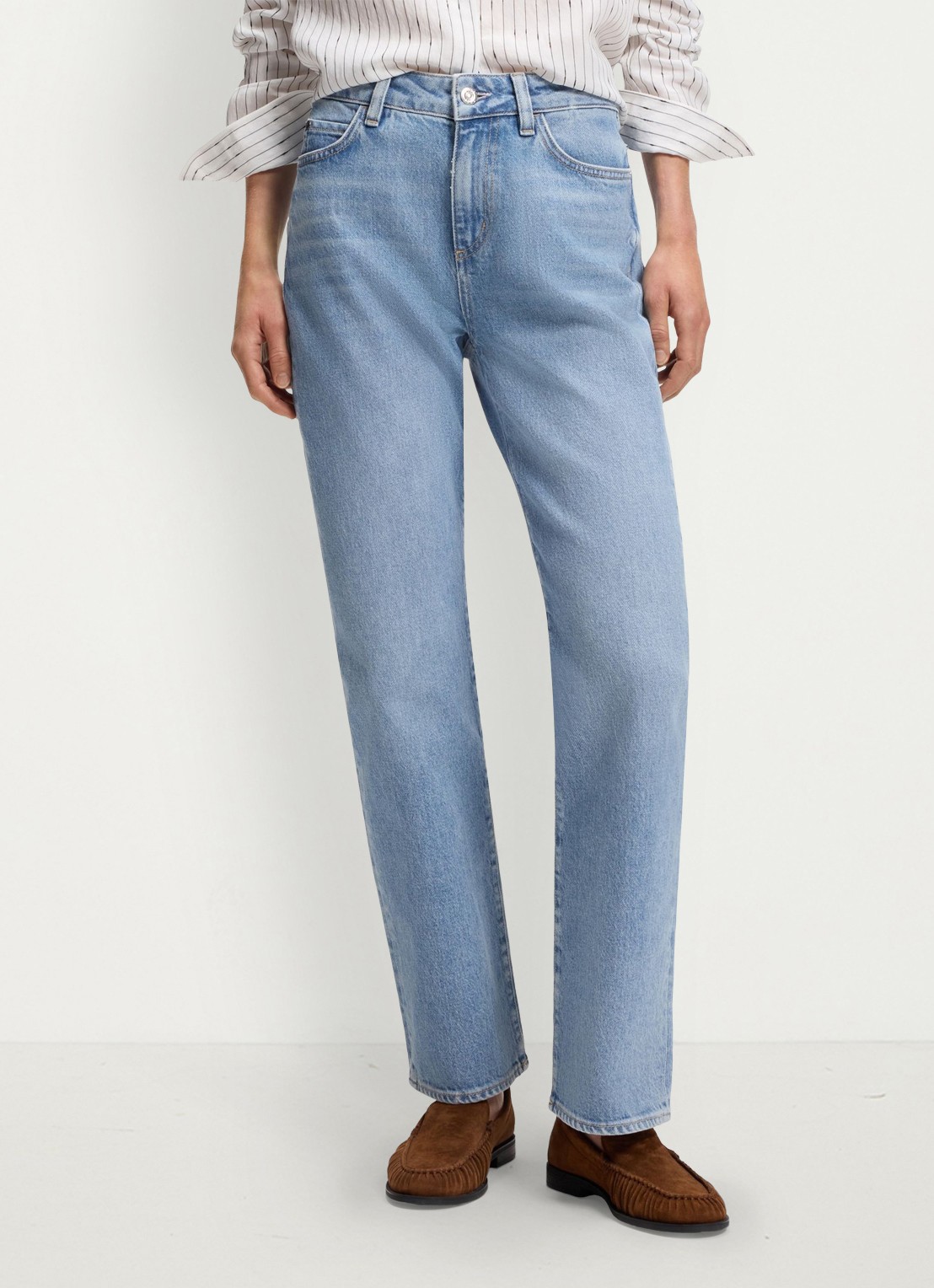 BOSS High waist straight leg jeans met steekzakken - detail 4 indigo