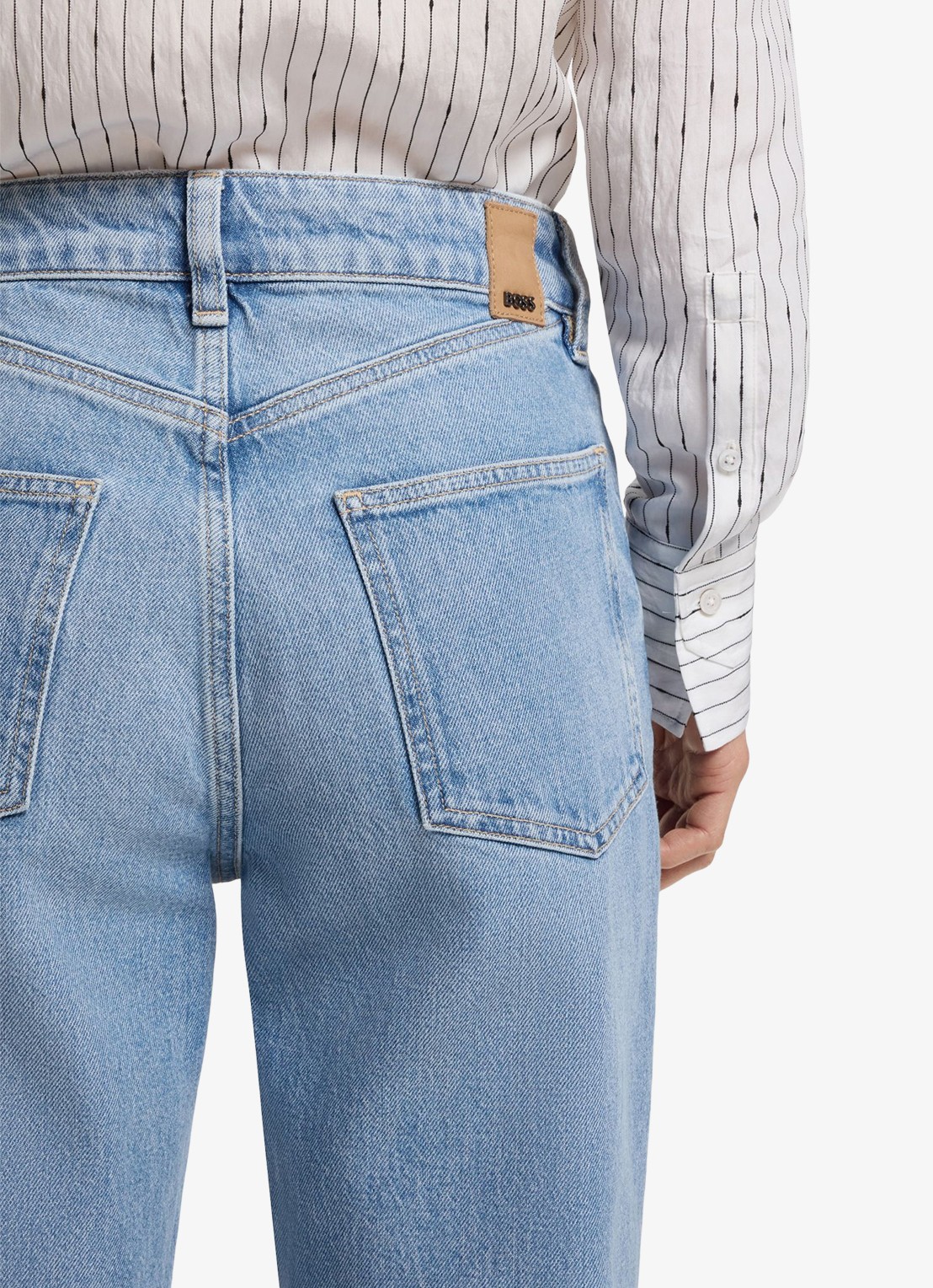 BOSS High waist straight leg jeans met steekzakken - detail 5 indigo