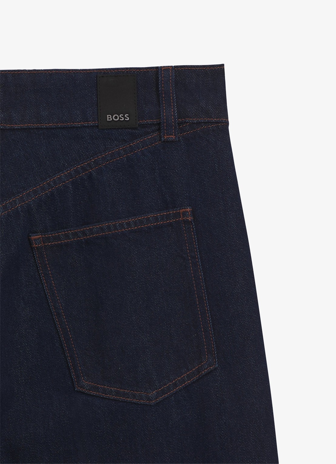 BOSS High waist wide fit jeans met donkere wassing - detail dark blue-406 / blauw