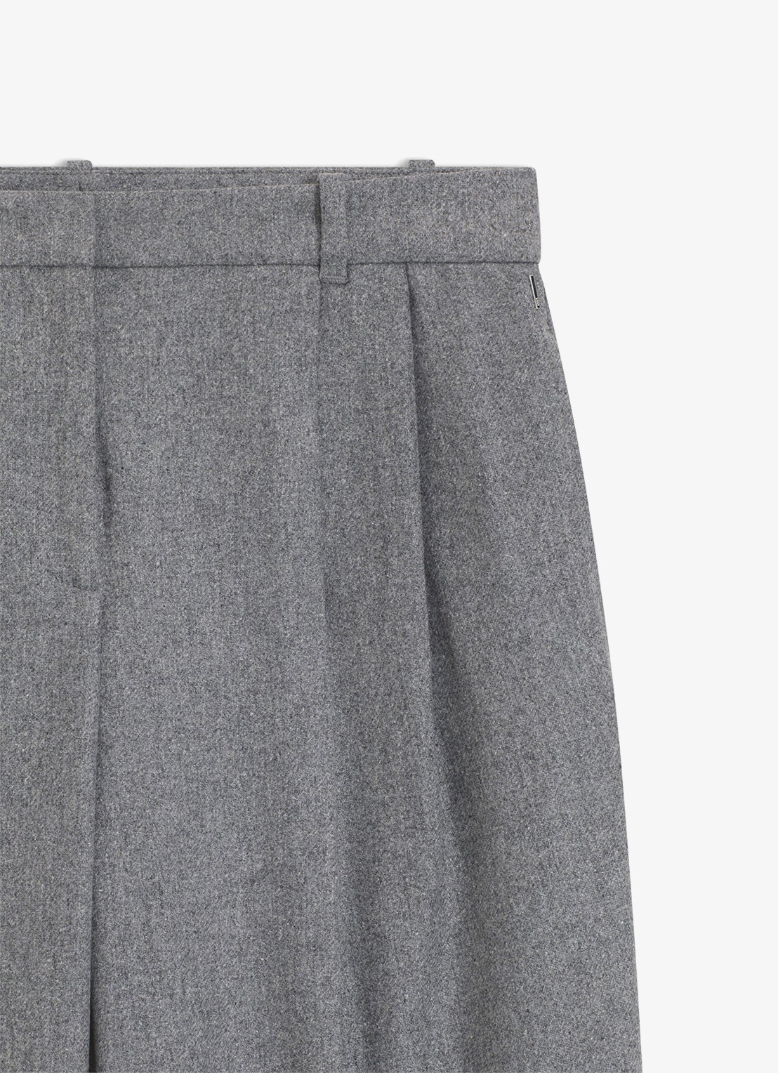 BOSS High waist wide fit pantalon in wolblend - detail grijs