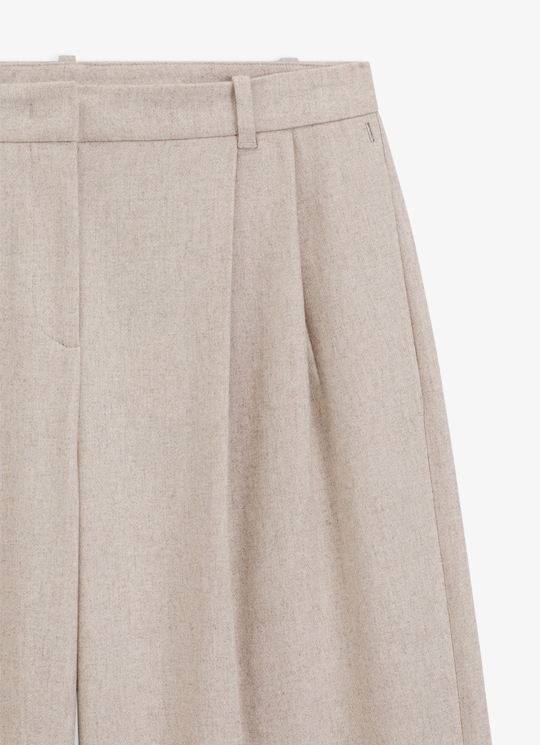 BOSS High waist wide fit pantalon in wolblend - detail 3 creme