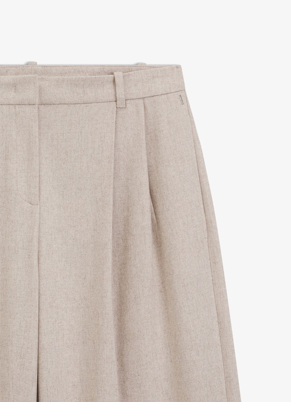 BOSS High waist wide fit pantalon in wolblend - detail 2 creme