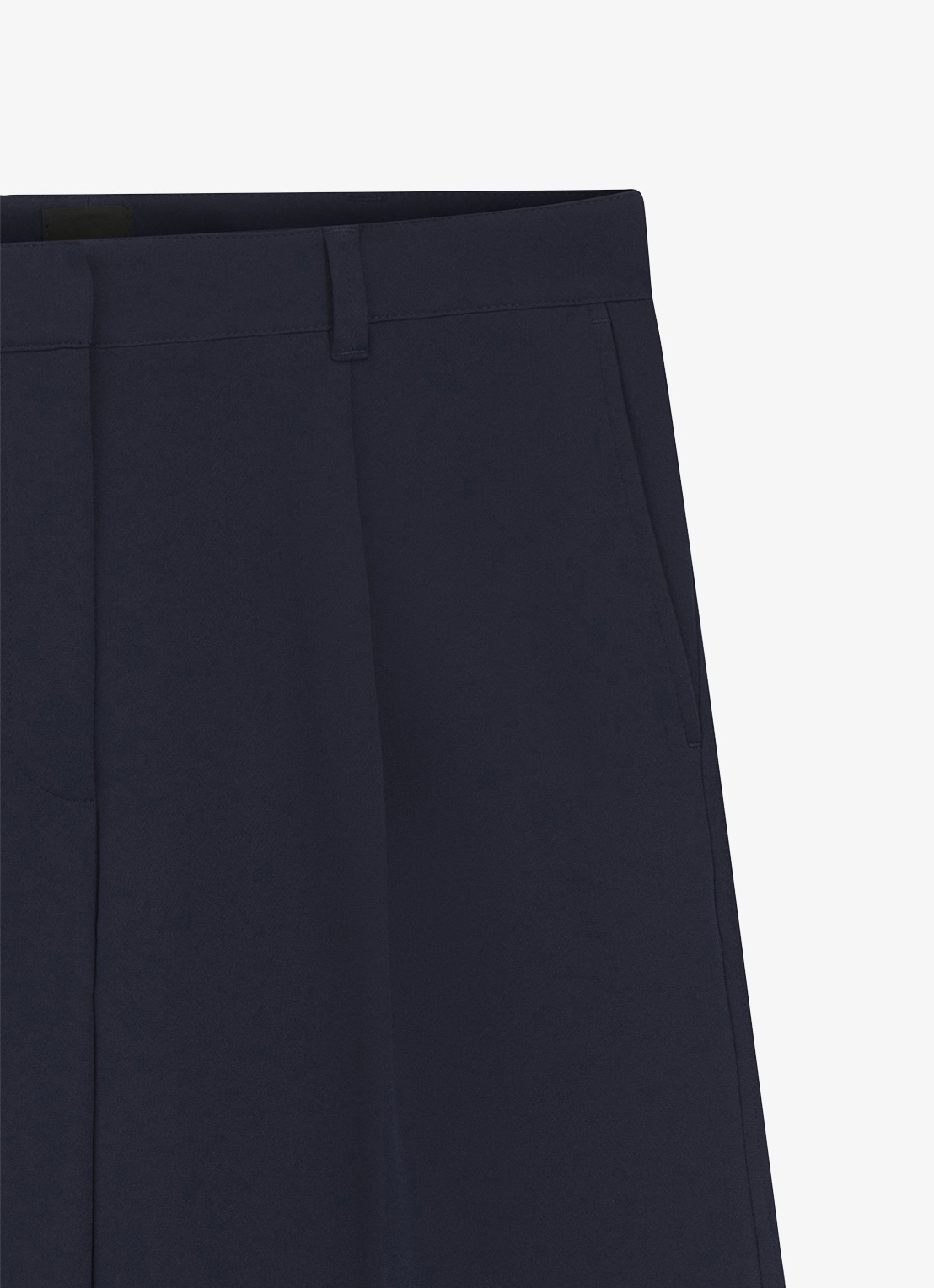 BOSS High waist wide fit pantalon met steekzakken - detail 6 donkerblauw