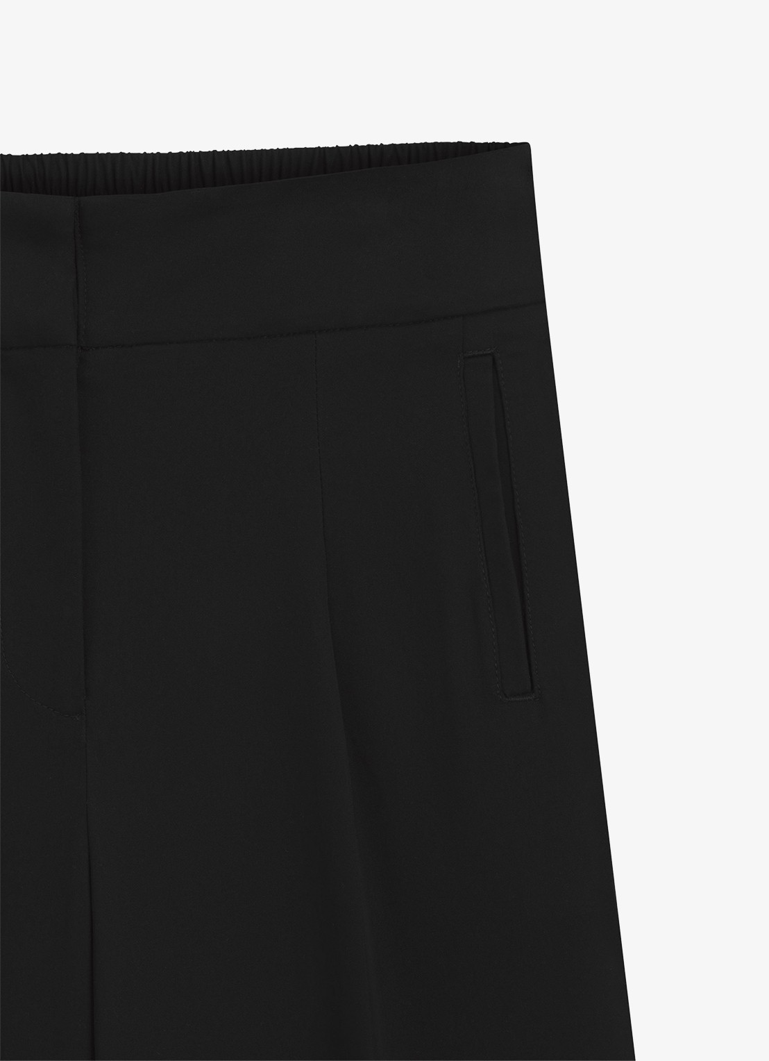 BOSS High waist wide fit pantalon met steekzakken - detail black-001 / zwart