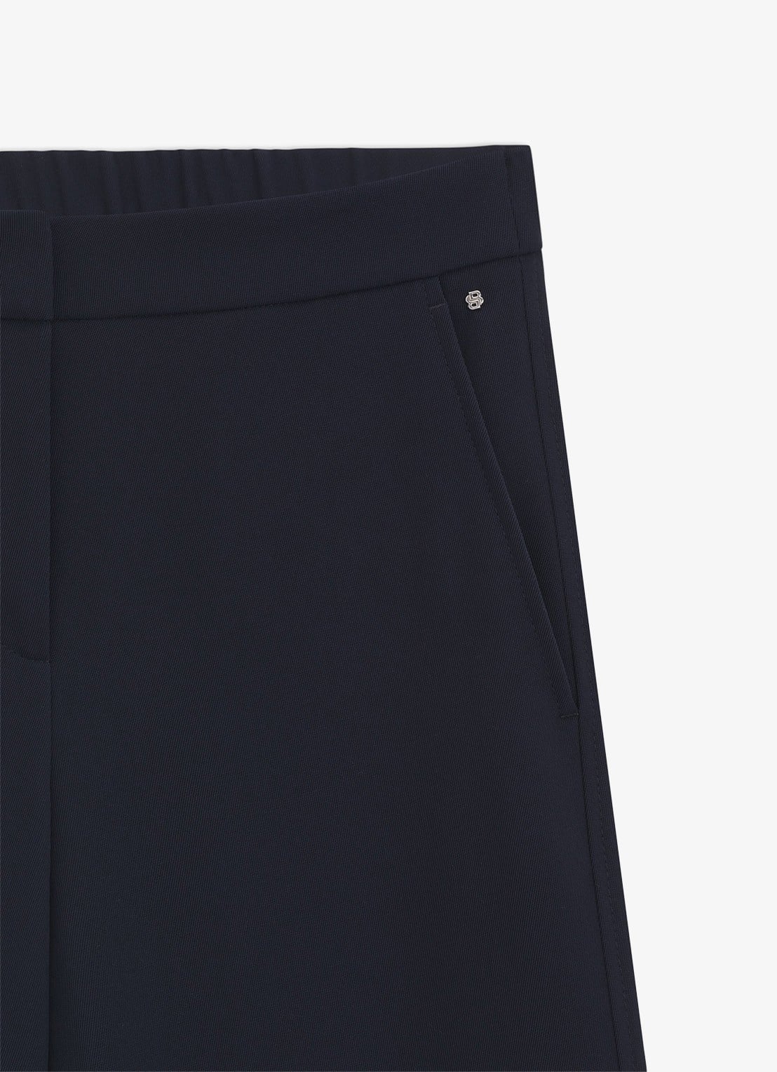 BOSS High waist wide fit pantalon met steekzakken - detail 2 dark blue-404 / blauw