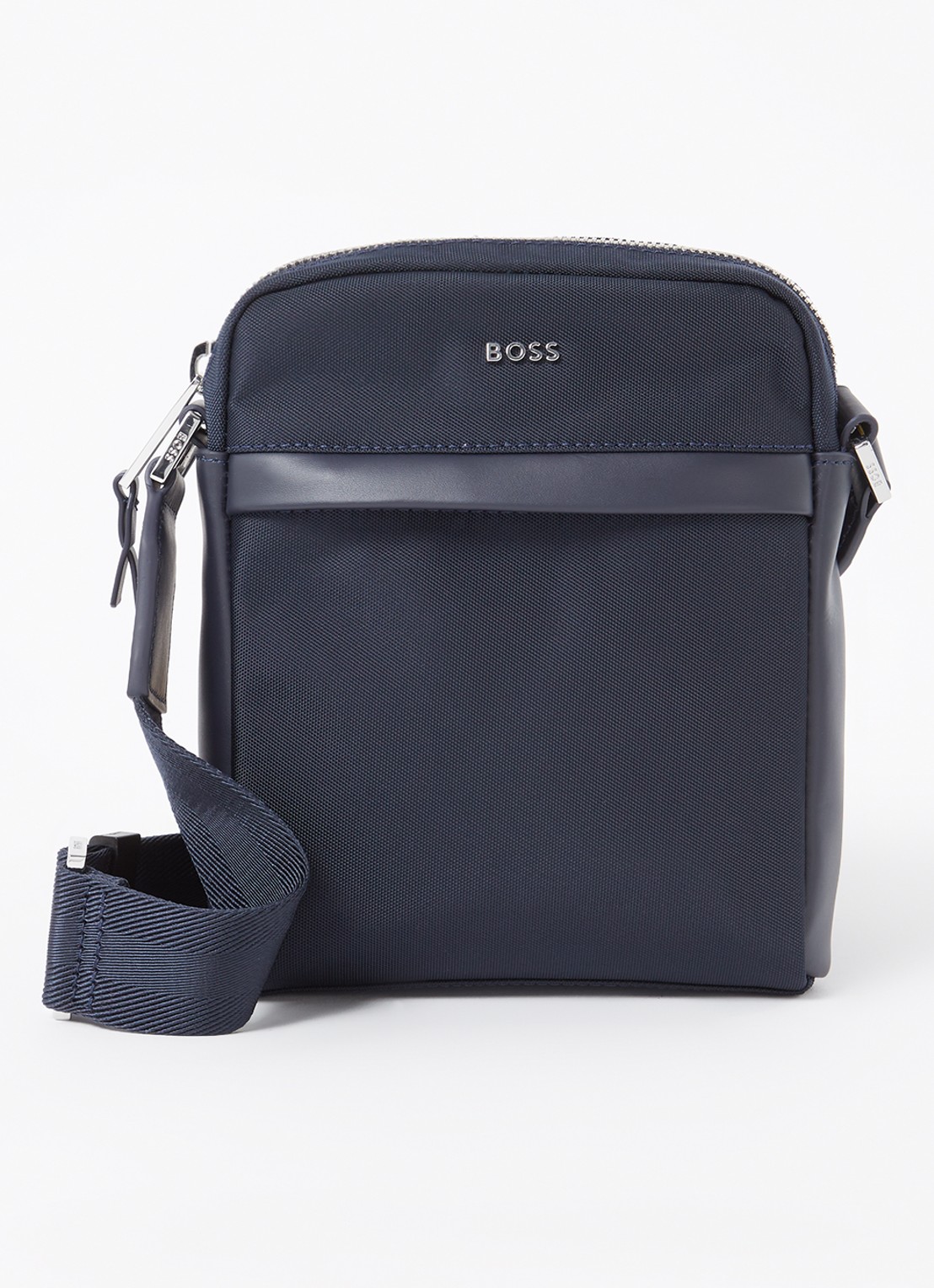 BOSS Highway crossbodytas met verstelbare schouderriem - voorkant 4 donkerblauw