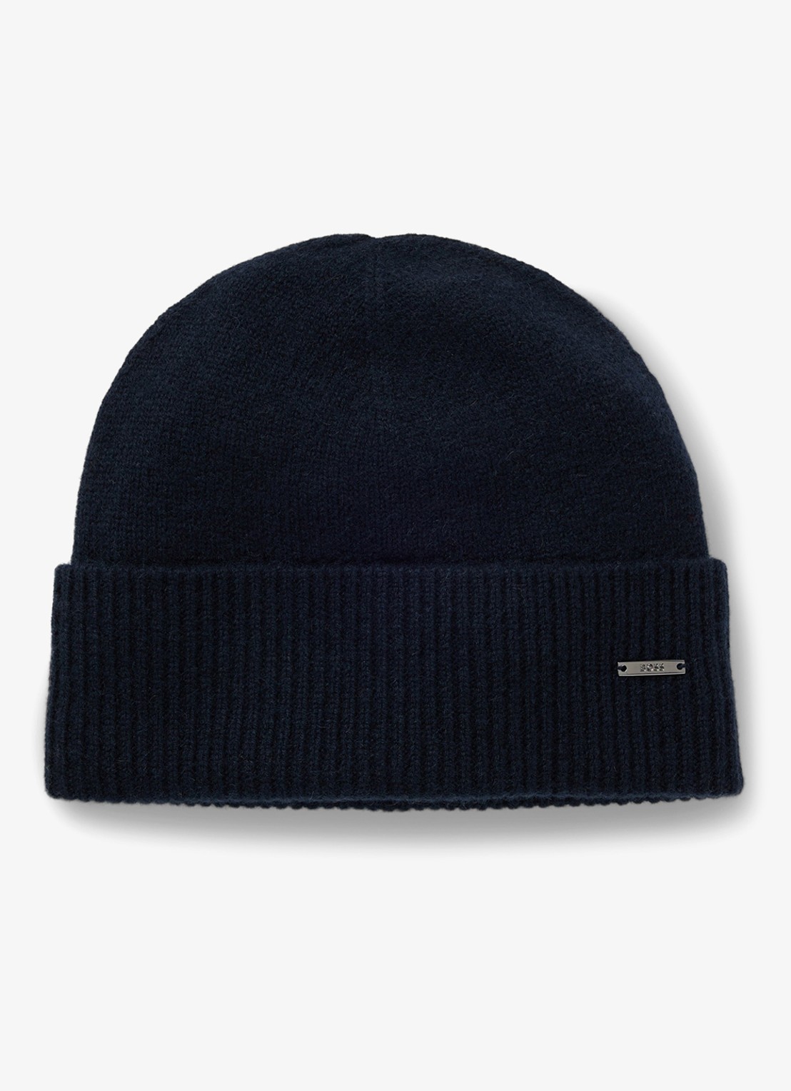 BOSS Honesto fijngebreide muts van kasjmier met logo - voorkant dark blue-404 / blauw