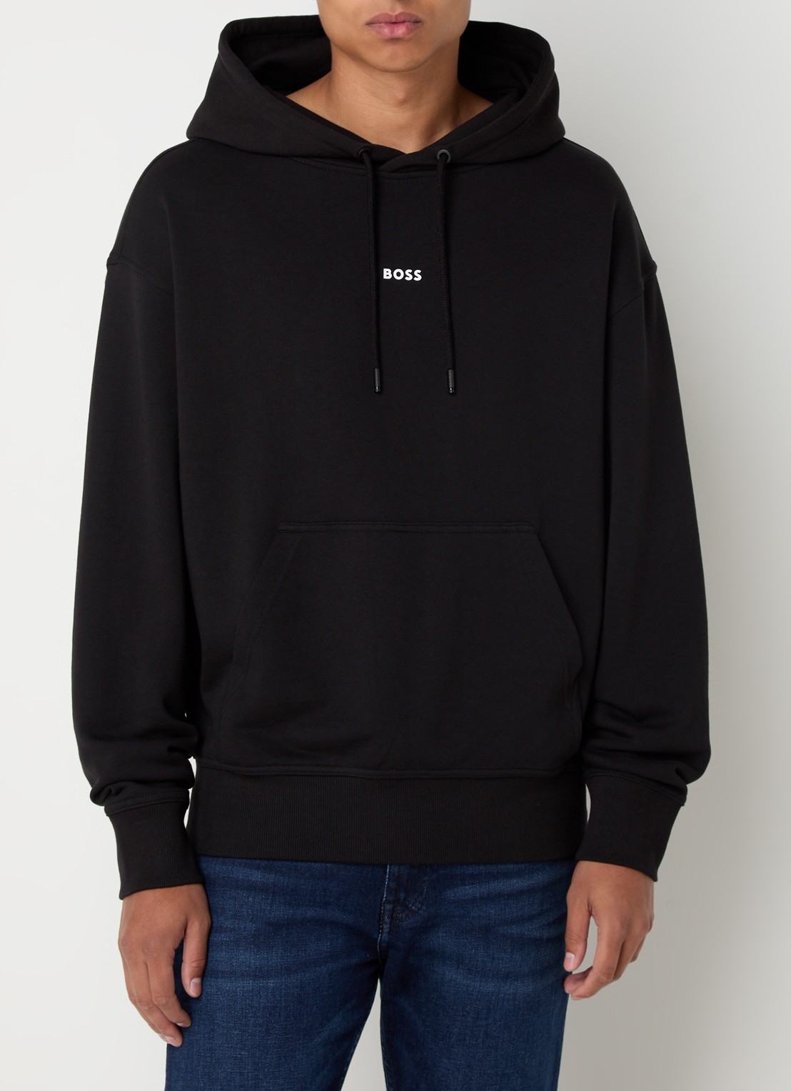 BOSS Hoodie met logo - detail 4 zwart