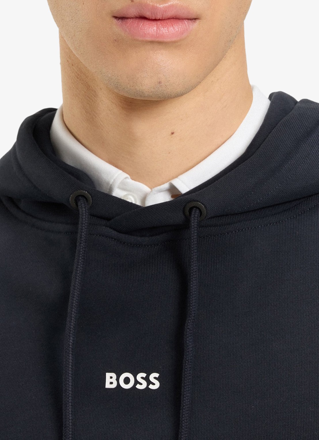 BOSS Hoodie met logo - detail 5 donkerblauw