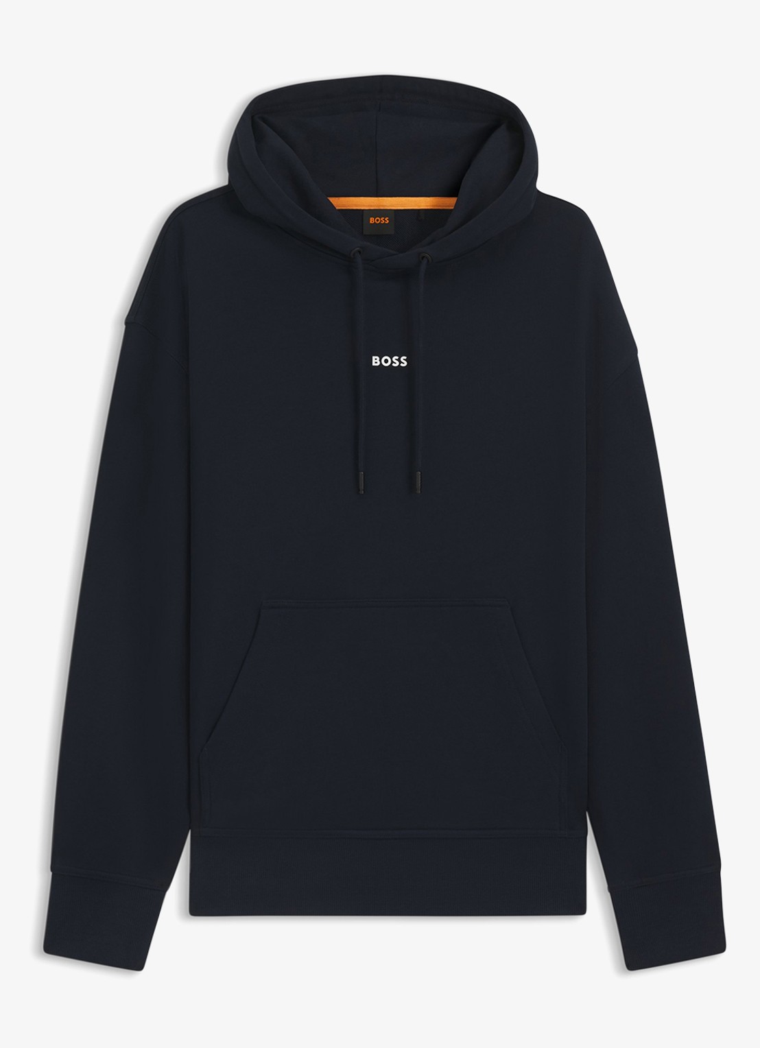 BOSS Hoodie met logo - voorkant donkerblauw