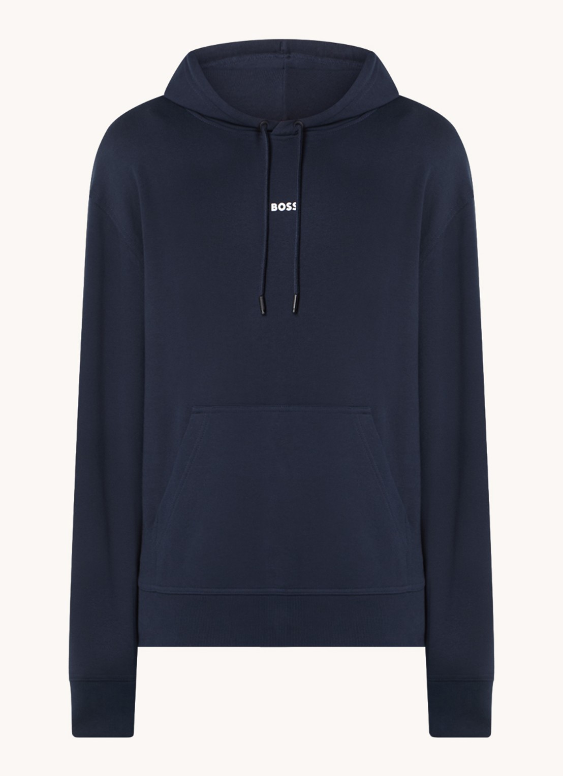 BOSS Hoodie met logo - voorkant 3 donkerblauw