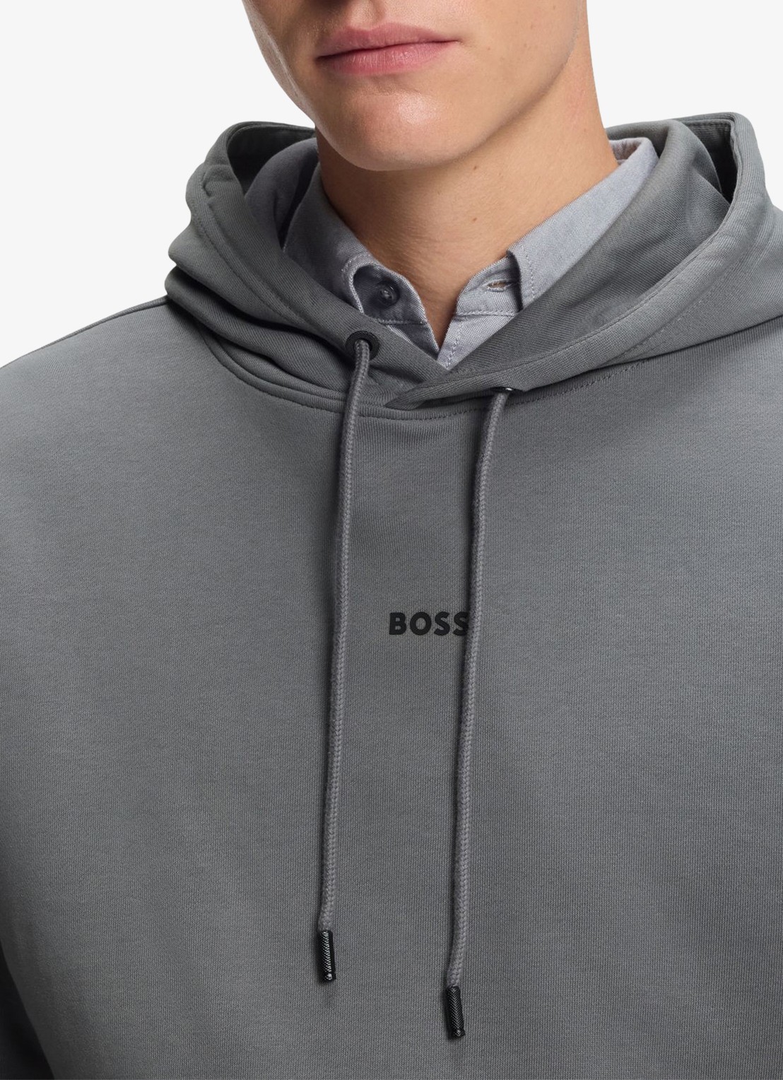 BOSS Hoodie met logo - detail 4 donkergrijs