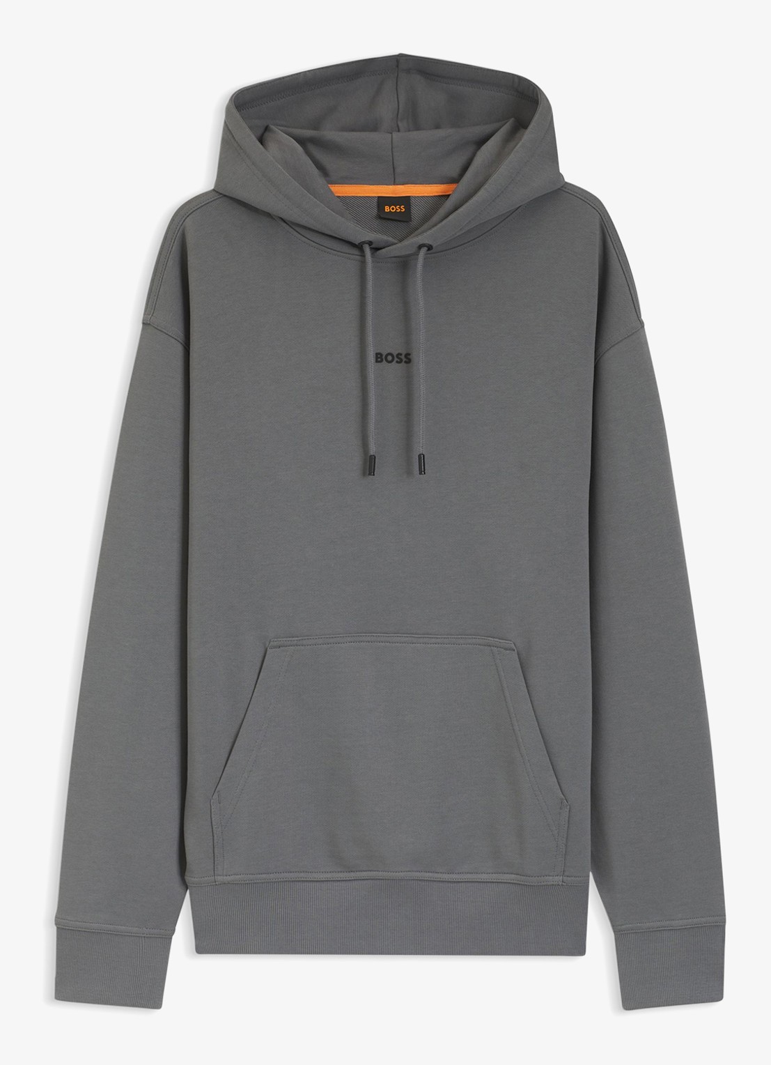 BOSS Hoodie met logo - voorkant donkergrijs