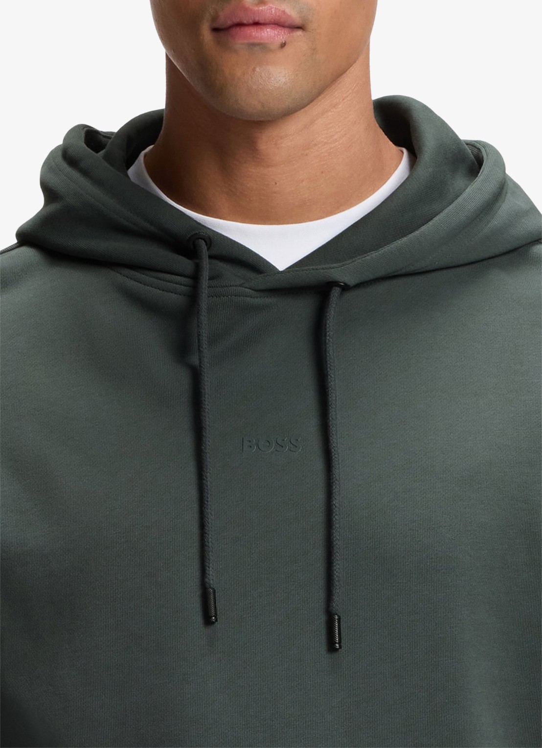 BOSS Hoodie met logo - detail 5 donkergroen